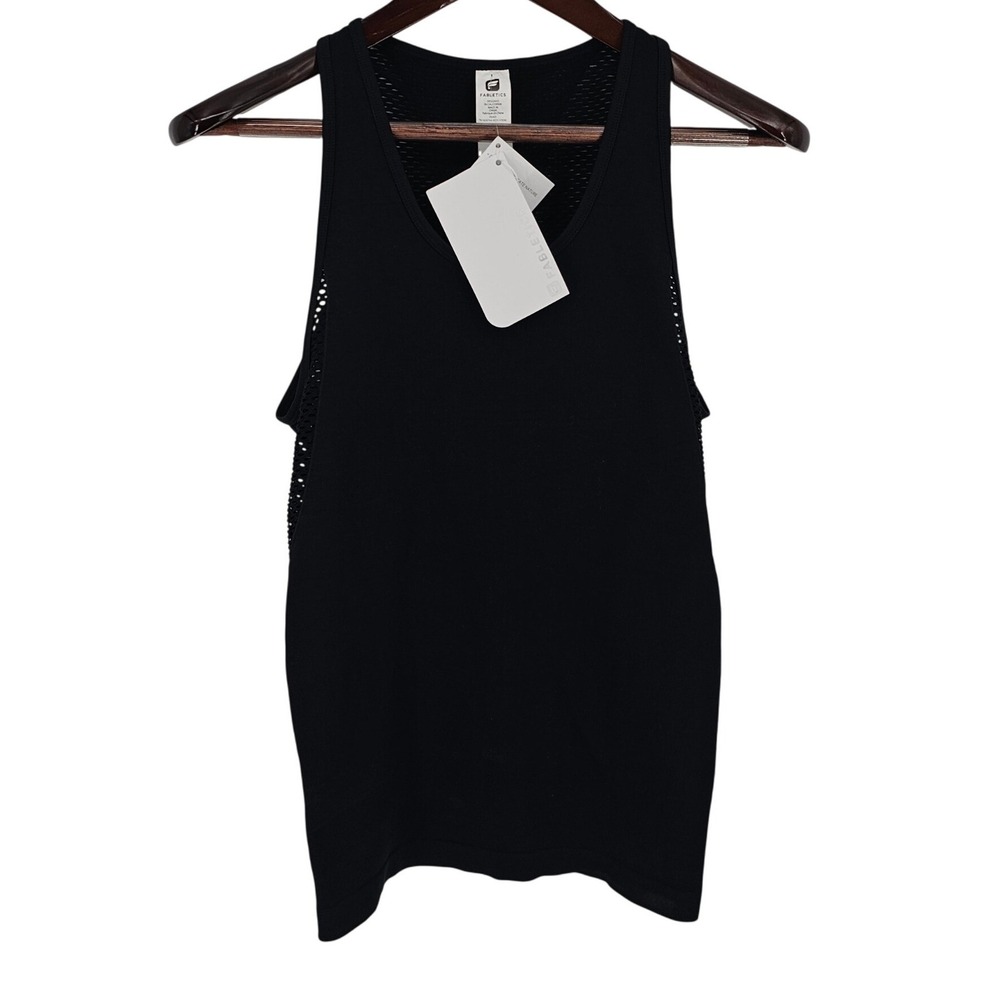 Fabletics Serenity Seamless Small Tank Top Black Mesh Back TK1828764-0001-17030